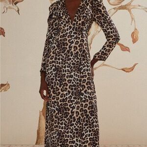 FARM Rio Leopard Print Midi Dress